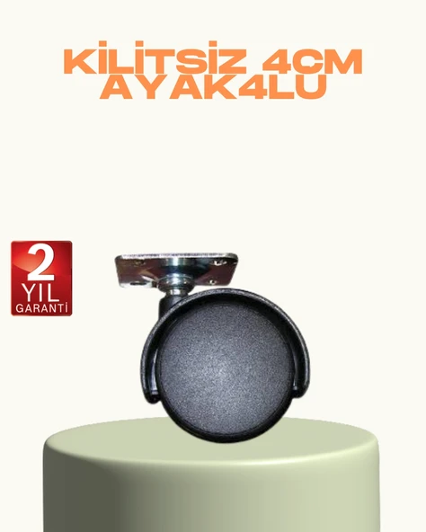 Kilitsiz Mini Tekerlek Ayak 4 Cm 4’lü Set Kolay Montaj ürün görseli 1