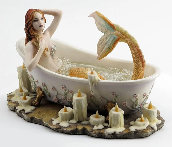 Dekoratif Denizkızı Figürü Veronese Biblo-Deniz Temalı Şık Salon Dekoru Poliresin Dekoratif Obje 22x13x13 cm ürün görseli 1