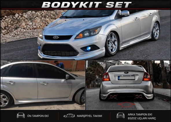 Focus 2.5 Sedan Bodykit Set - Ön Arka Tampon Eki Ve Sağ Sol Marşpiyel - Boyasız ürün görseli 1