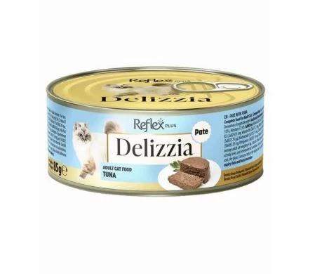 Reflex Plus Delizzia Kıyılmış Ton Balıklı Yetişkin Kedi Yaş Maması 85 Gr x 12 Adet ürün görseli 1