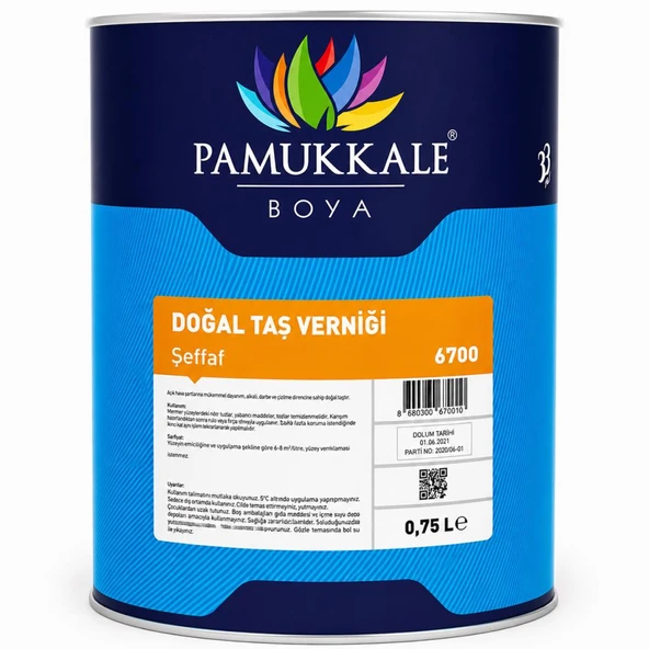 Pamukkale Doğal Taş Verniği Solvent Bazlı Şeffaf 0.75 Lt ürün görseli 1