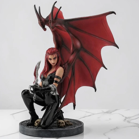 Dekoratif Savaş Meleği Figürü Veronese Biblo-Mitolojik Tema Şık Salon Dekoru Poliresin Dekoratif Obje 15x14x20,5 cm ürün görseli 1