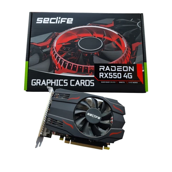 SecLife RX550 4GB GDDR5 128bit HDMI DVI DP PCIe 16X v3.0 ürün görseli 1