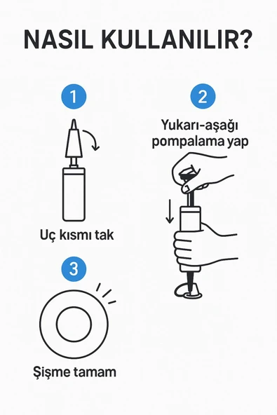 Hızlı Şişirme Pompası – Kompakt Boy - Resim 6