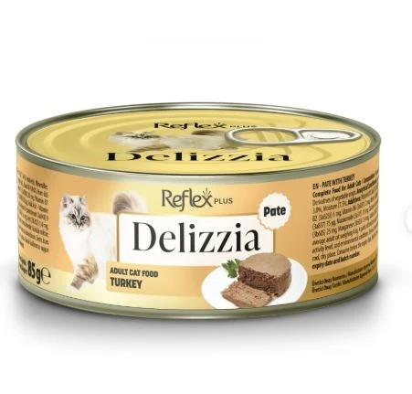 Reflex Plus Delizzia Hindi Etli Ezme Yetişkin Kedi Konservesi 85 Gr x 12 Adet ürün görseli 1