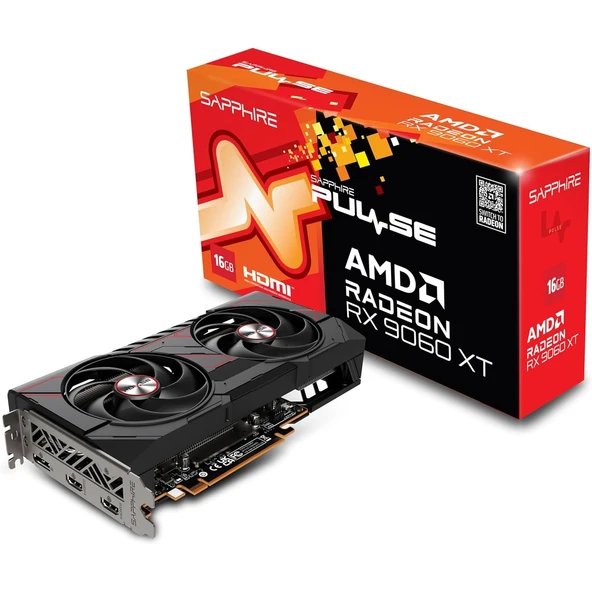 SAPPHIRE PULSE AMD RADEON™ RX 9060 XT GAMING OC 16GB DUAL HDMI/DP GPU, Ekran Kartı ürün görseli 1