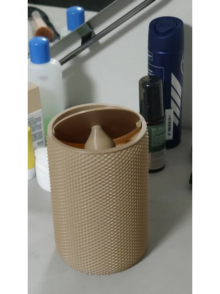 Nesli Dekor Mini Masaüstü Çöp Kovası - Bej - Resim 2