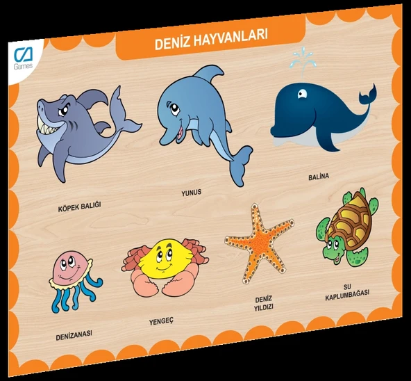 CAAHS-3212 CA GAMES AHŞAP DENİZ HAYVANLARI BUL-TAK ürün görseli 1