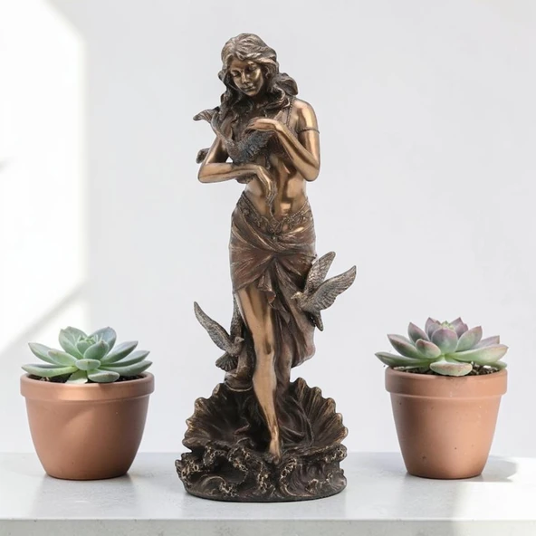 Dekoratif Afrodit Figürü Veronese Biblo-Mitolojik Tema Şık Salon Dekoru Poliresin Dekoratif Obje 11x9,5x28 cm ürün görseli 1