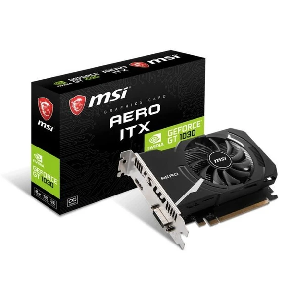 MSI VGA GEFORCE GT 1030 AERO ITX 2GD4 OC GT1030 2GB DDR4 64B DX12 PCIE 3.0 X16 (1XHDMI 1XDVI) ürün görseli 1