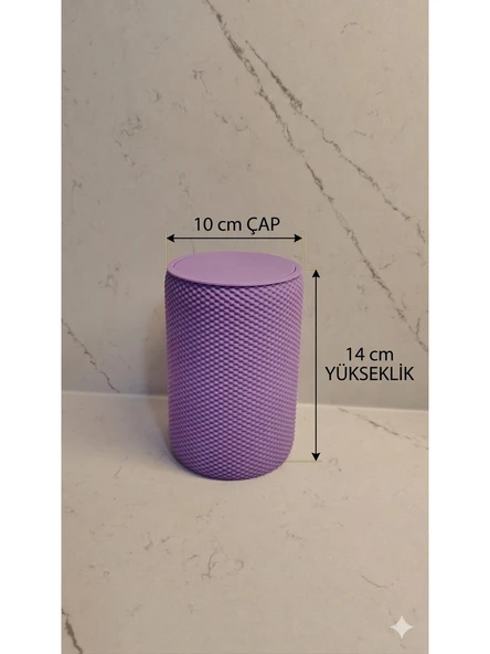 Nesli Dekor  Mini Masaüstü Çöp Kovası - Lavanta Moru - Resim 2
