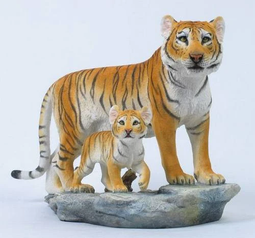Dekoratif Kaplan ve Yavrusu Figürü Veronese Biblo-Doğa Temalı Şık Salon Dekoru Poliresin Dekoratif Obje 34x16,5x24 cm ürün görseli 1