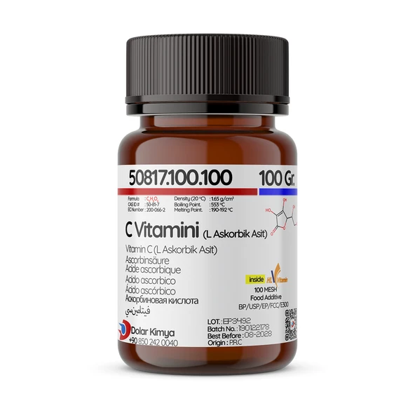 C Vitamini (Askorbik Asit, Vitamin C, E 300) - 100 Gram ürün görseli 1