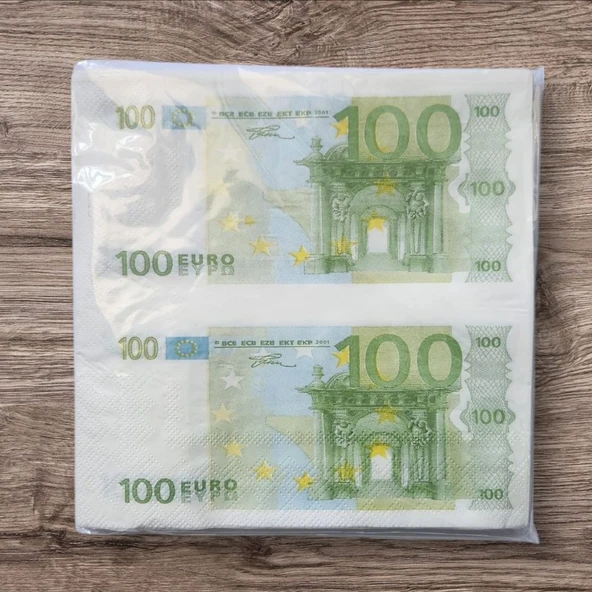 100 Euro Şekilli Kağıt Peçete - Resim 2