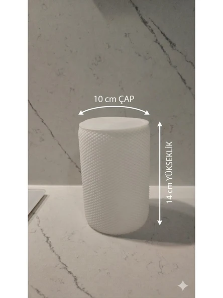 Nesli Dekor Mini Masaüstü Çöp Kovası - Beyaz - Resim 3