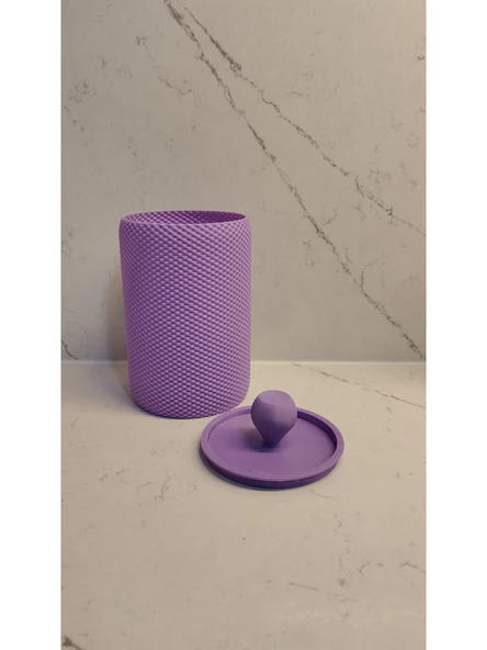 Nesli Dekor  Mini Masaüstü Çöp Kovası - Lavanta Moru - Resim 3