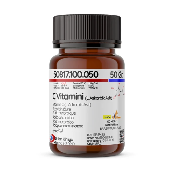 C Vitamini (Askorbik Asit, Vitamin C, E 300) - 50 Gram ürün görseli 1