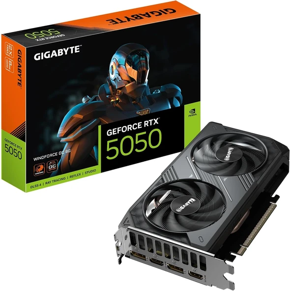 GIGABYTE GeForce RTX 5050 WINDFORCE 2X OC 8G Grafik Kartı 8 GB GDDR7 128-Bit PCIe 5.0 2-Fan Soğutma 3x DisplayPort 1x HDMI ürün görseli 1
