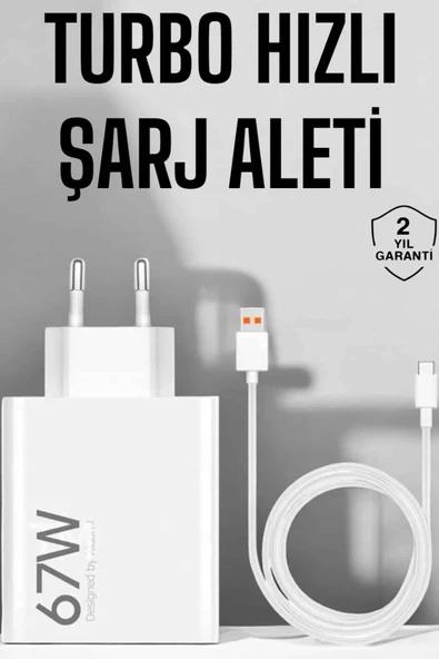 Şarj Aleti 67w Hızlı Şarj Turbo Type-c Uyumlu Şarj Adaptörü Kablosu ürün görseli 1