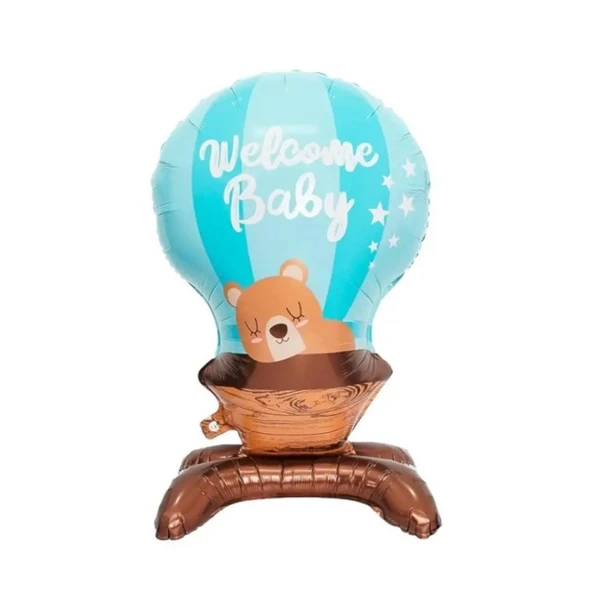 Mavi Ayaklı Welcome Ayıcıklı Folyo Balon 1 Adet ürün görseli 1