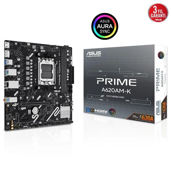 ASUS PRIME A620AM-K DDR5 HDMI-DP PCIE 4.0 AM5 MATX ürün görseli 1