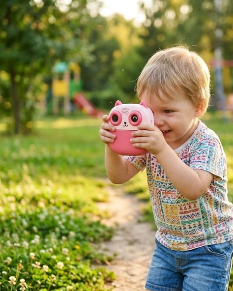 Çocuklar İçin Anında Baskılı Kamera 6 Renk Kalem 5 Rulo Kağıt Hediyeli Eğitici Eğlenceli Fotoğraf Makinesi ürün görseli 1