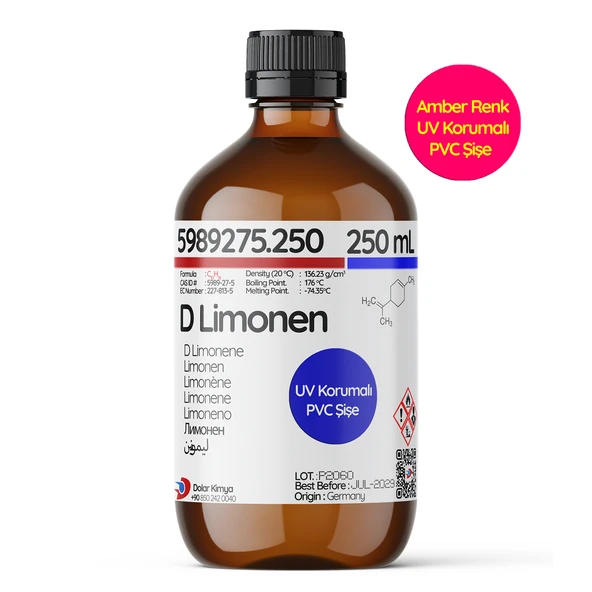D-Limonen - 250 mL (D-Limonene,Turunçgil Terpeni, CAS 5989-27-5) ürün görseli 1