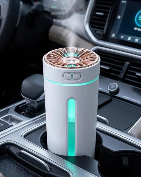 Araç İçi Ha Nemlendirici 5 Esans Hediyeli Led Işıklı Usb Buhar Makinesi ürün görseli 1