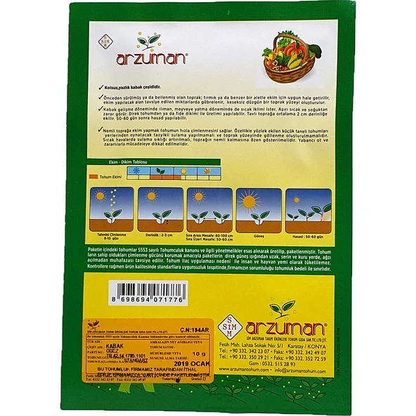 Topak Kabak Tohumu 10 Gram - Resim 2