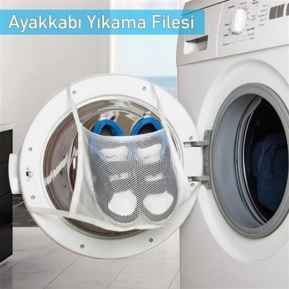 Pratik Çamaşır Makinesi Kapağa Bağlamalı Ayakkabı Yıkama Filesi (5433) ürün görseli 1