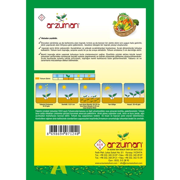 (Ithal) Ispanak Tohumu 25 Gram - Resim 2