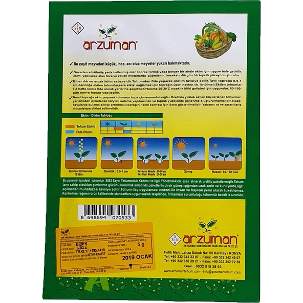 Biber Tohumu (Süs-Yediveren) 5 Gram - Resim 2