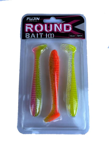Round Bait 100mm Silikon Yem 3 Adet - Mix-1 ürün görseli 1