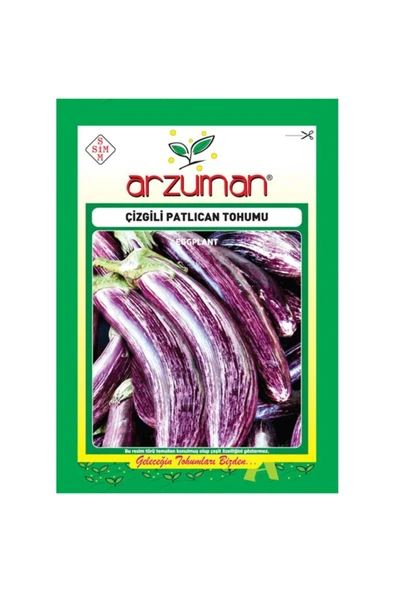 Mor Beyaz Çizgili Patlıcan Tohumu-10 Gram ürün görseli 1