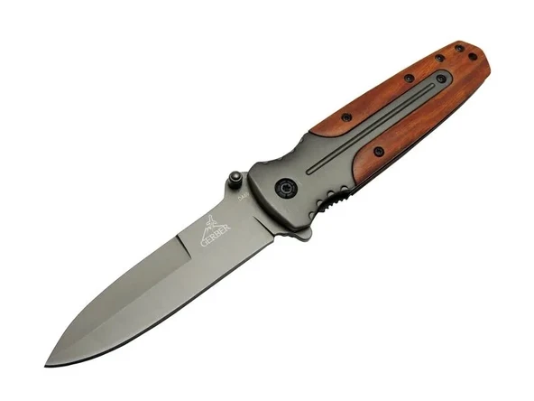 Gb Da59 Avcı Tip Kamp Çakısı 21 Cm - Metal & Ahşap Sap, Kemerlikli ürün görseli 1