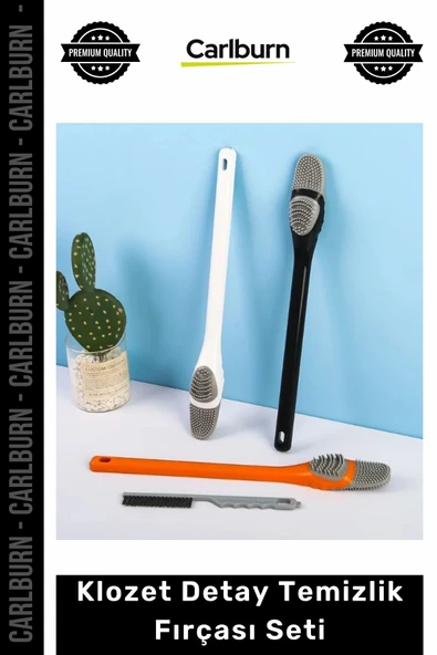 Özel Üretim Silikon Tırtıklı Hijyenik Banyo Ergonomik Pratik Klozet Detay Temizlik Fırçası Seti ürün görseli 1