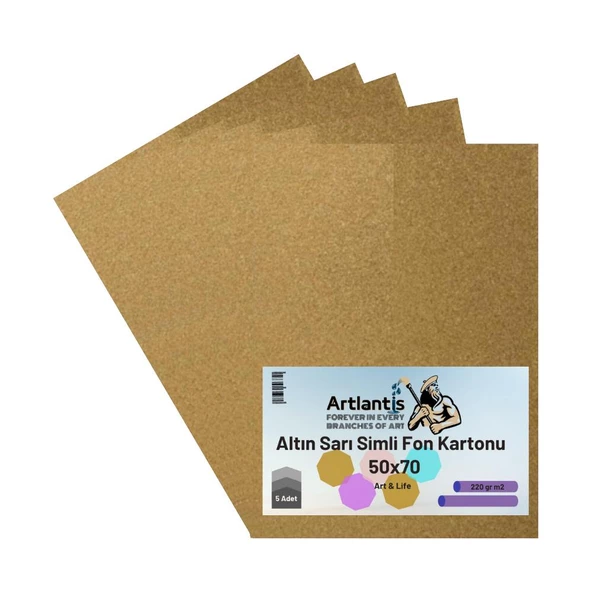 Simli Fon Kartonu 50x70 5 Adet Artlantis Simli Fon Kartonu 50*70 5 Adet ürün görseli 1