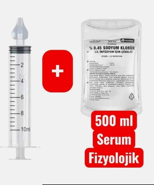 Hangzhou 1 Adet Burun Temizleme Şırıngası Silikon BAŞLIKLI+500 ml Yıkama Sıvısı ürün görseli 1