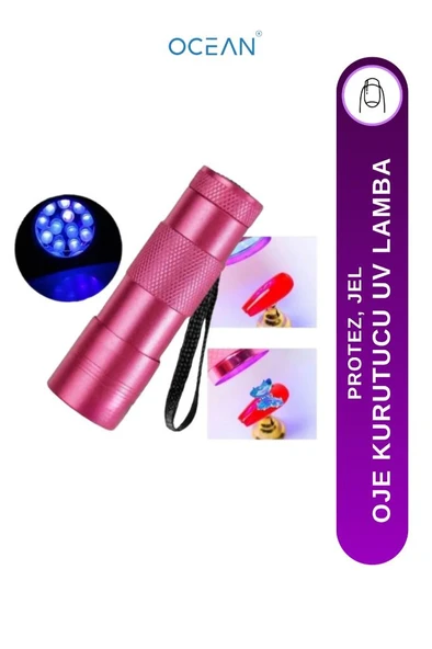 Misyul 12 Ledli UV Led Fener Tırnak Kurutucu Pembe ASU-499 ürün görseli 1
