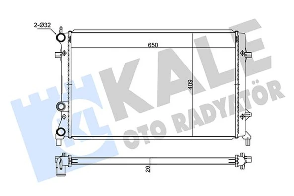 Vw Su Radyatörü - 8mk 376 733-664 - Kal 347520 ürün görseli 1