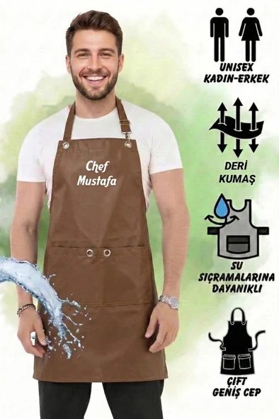 Hawk Era Önlük Kişiye İsme Firmaya Özel Şef Garson Restaurant Kafe Aşçı Mutfak Barista Kuaför Deri iş Önlüğü ürün görseli 1