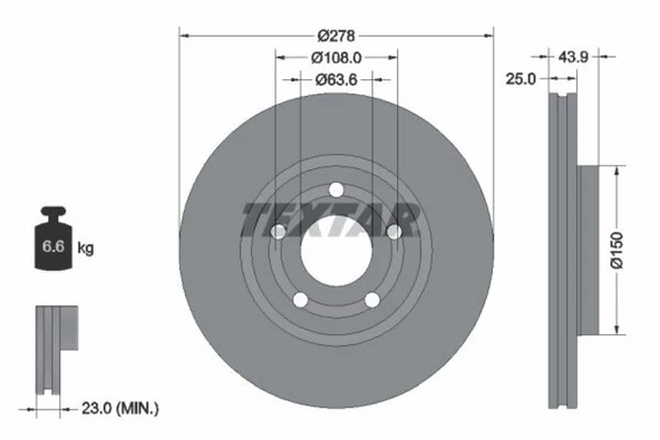 Ford Fren Diski Ön - Adet - Tx 92327503 ürün görseli 1