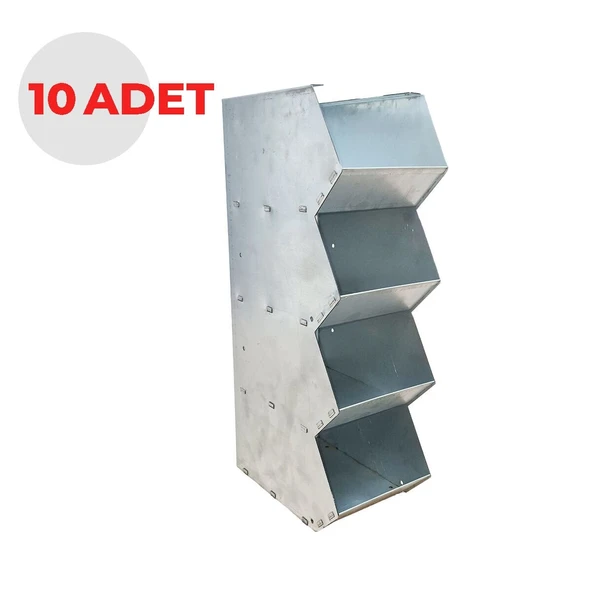 ZARGANA 10 Adet 4 Gözlü Modüler Galvanizli Metal Avadanlık Seti - Ekonomik Paket ürün görseli 1