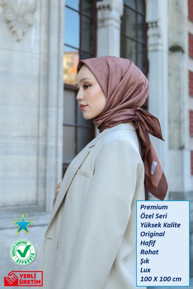 Eşarp - Premium Lux Original Monogram Eşarp (İpek Vual, Yüksek Kalite, Hafif, Rahat, Şık, Scarf) ürün görseli 1