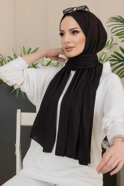 Penye Şal (Tesettür Giyim, %100 Pamuk, Hafif, Rahat, Şık, Yüksek Kalite, Shawl, Scarf, Hijab, Shawl) ürün görseli 1