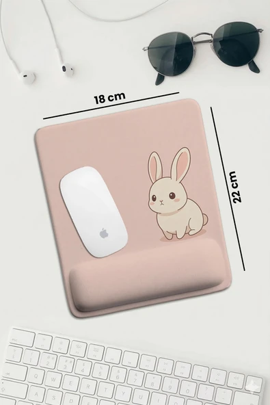 SonicTouch Pembe Bilek Sevimli Yavru Taşvanım Dikdörtgen Pürüzsüz Yüzey Ergonomik Mouse Pad 18x22cm ürün görseli 1