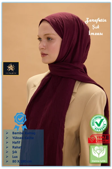 Bambu Kraş Şal (Tesettür Giyim, Yüksek Kalite, Hafif, Rahat, Şık, Premium, Lux, Shawl, Scarf) ürün görseli 1
