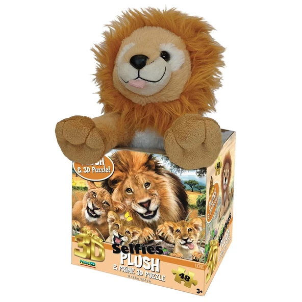 Prime 3D - Aslan Pelüş ve Selfie 48 Parça Puzzle 15803 ürün görseli 1