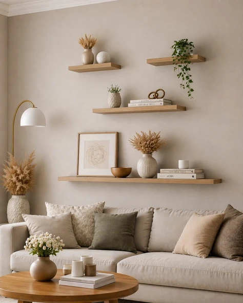 4lü 80 cm 40 cm 20 cm MDF Safir Meşe Uçan Gizli Bağlantı Dekoratif Duvar Rafı Kitaplık ürün görseli 1