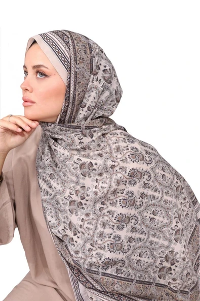 Premium Lux Original Etnik Desen Şal (Vual İpek, 1. Sınıf, Hafif, Rahat, Şık, Tesettür Giyim) ürün görseli 1